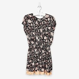 Amuse Society In Bloom‎ Mini Dress Size M Brown Floral Boho Earth Girl Festival
